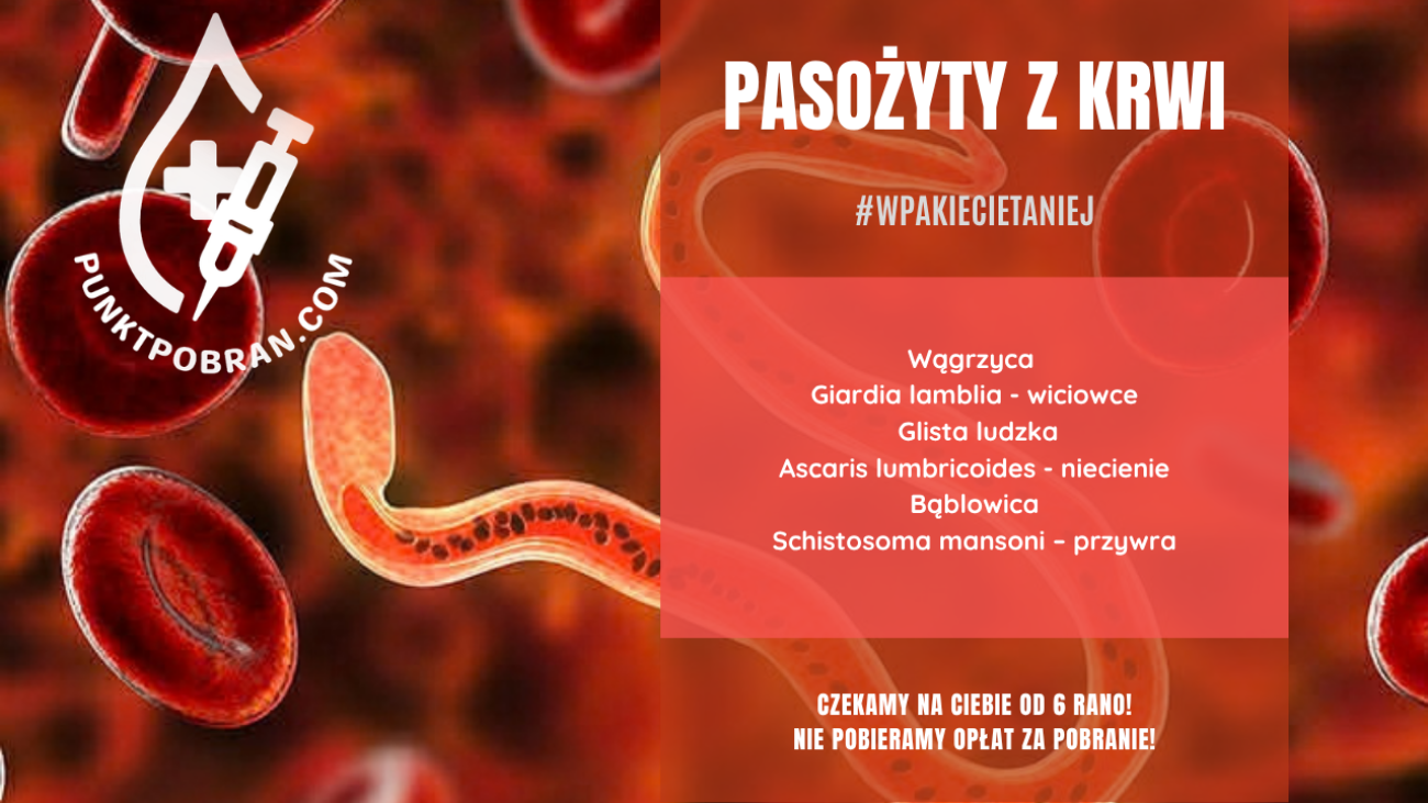 Pakiet badań z krwi Pasożyty z krwi z wymienionymi badaniami w pakiecie